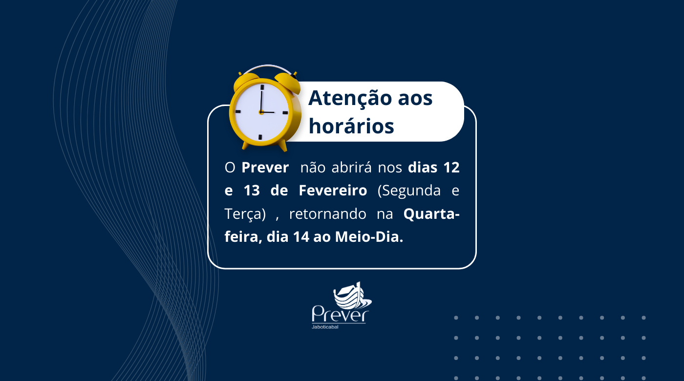 HORÁRIO DE FUNCIONAMENTO  - CARNAVAL